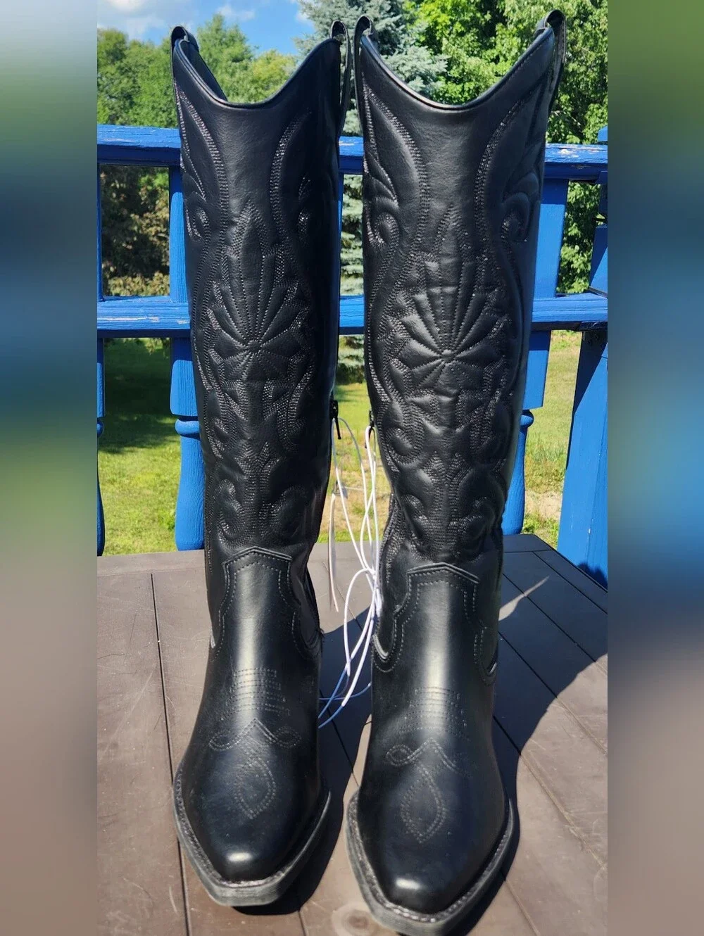 NWT Wild Fable Black Western Style Knee High Boots Size 7½